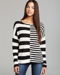 Aqua Sweater Contrasting Stripes