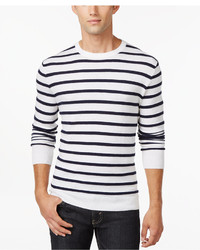 Club Room Texture Stripe Crew Neck Sweater Only At Macys
