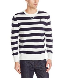U.S. Polo Assn. Stripe Crew Neck Sweater With Vee Insert