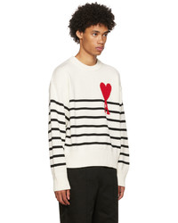 AMI Alexandre Mattiussi White Ami De Coeur Sweater