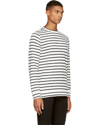 A.P.C. White Black Striped Kelibia T Shirt