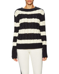 Wool Cable Stripe Sweater