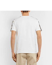 Aloye Slim Fit Stripe Trimmed Cotton Jersey T Shirt