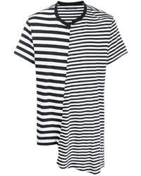 Yohji Yamamoto Asymmetric Stripe Print T Shirt