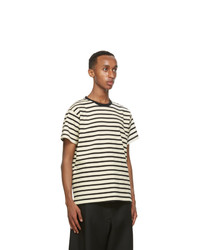 Second/Layer Black And Off White Essential Ringer T Shirt