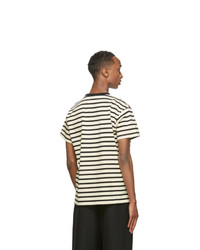 Second/Layer Black And Off White Essential Ringer T Shirt