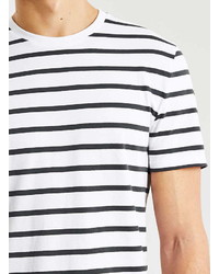 Topman Black And White Stripe Slim Fit T Shirt