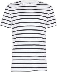 Topman Black And White Stripe Slim Fit T Shirt