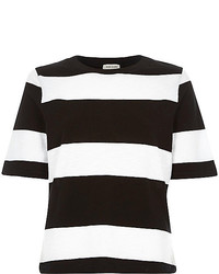 River Island Black And White Stripe T Shirt