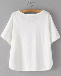 Black White Short Sleeve Striped Pocket T Shirt