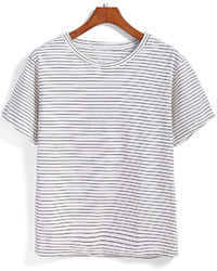 Black White Short Sleeve Striped T Shirt