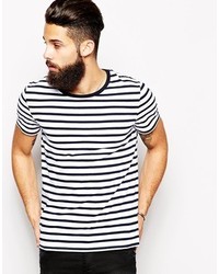 Asos Brand Stripe T Shirt With Contrast Ringer