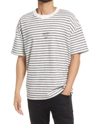 AllSaints Cain Stripe Organic Cotton Crewneck T Shirt