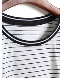 Dip Hem Striped Loose T Shirt