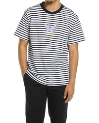 Obey Embroidered Stripe T Shirt