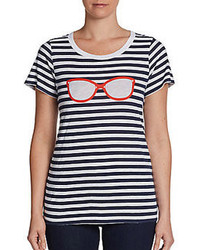 French Connection Striped Sunglasses Tee