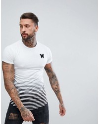 Good For Nothing T Shirt With Faded Stripe Print
