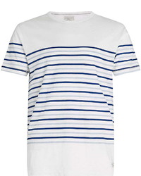 Selected Homme White Striped T Shirt