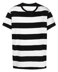 Yohji Yamamoto Horizontal Stripe Print Cotton T Shirt