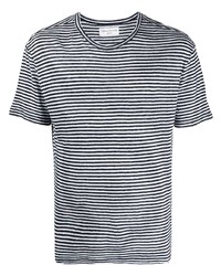 Officine Generale Horizontal Stripe Print T Shirt