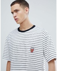 Reclaimed Vintage Inspired Short Sleeve Striped T Shirt With Chest Patch