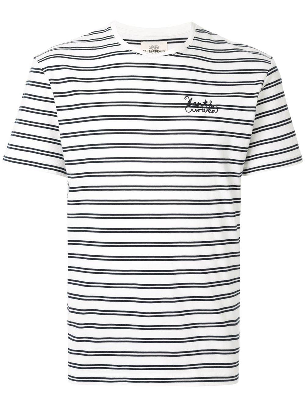 Kent & Curwen Logo Striped T Shirt, $80 | farfetch.com | Lookastic