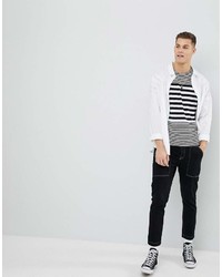 Mango Man Striped T Shirt In Black And White