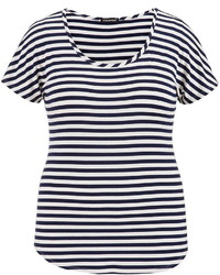 Maurices Navy And White Striped Plus Size Tee