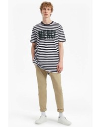 French Connection Merci Striped Slogan T Shirt