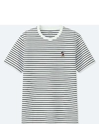 Uniqlo Mickey Stands Short Sleeve Striped T Shirt