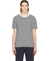 Coolmax Nanamica Black White Striped Knit T Shirt