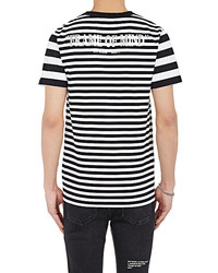 Off White Co Virgil Abloh Distressed Striped T Shirt Black, $298, Barneys  New York