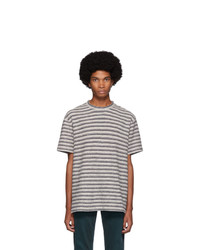Norse Projects Off White Textured Stripe Johannes T Shirt