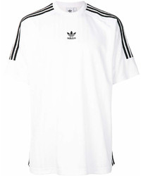 adidas white shirt black stripes