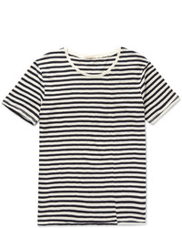 Nudie Jeans Ove Striped Slub Organic Cotton Jersey T Shirt