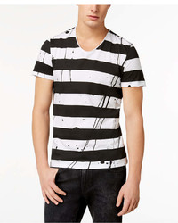 GUESS Paint Splatter Striped T Shirt