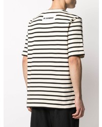 Jil Sander Plus Striped Logo Patch T Shirt