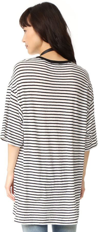 R 13 R13 Oversized Striped Boyfriend Tee 275 shopbop