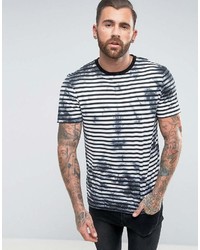 Asos Relaxed Stripe T Shirt With Spray Effect
