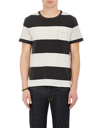 Rrl Block Striped Washed Cotton Jersey T Shirt