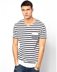 Selected Stripe Pocket T Shirt