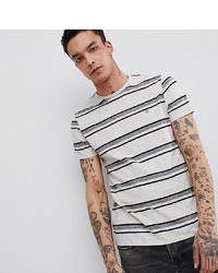 Heart & Dagger Standard Fit Striped T Shirt In Textured Nep Fabric
