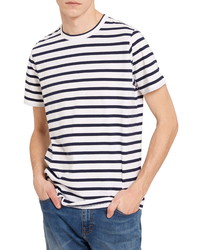 Frank and Oak Stripe Cotton Crewneck T Shirt