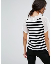 Sisley Stripe T Shirt With Sheer Panels