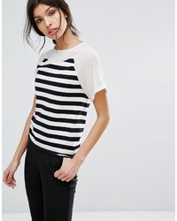 Sisley Stripe T Shirt With Sheer Panels