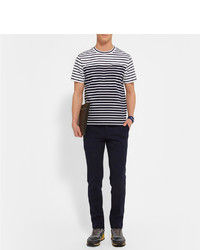 Sacai Striped Knitted Cotton T Shirt