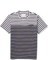 Sacai Striped Knitted Cotton T Shirt