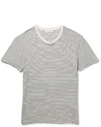 Sandro Striped Linen Jersey T Shirt