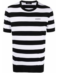 DSQUARED2 Striped Logo Print T Shirt