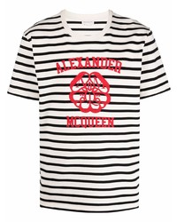 Alexander McQueen Striped Logo T Shirt